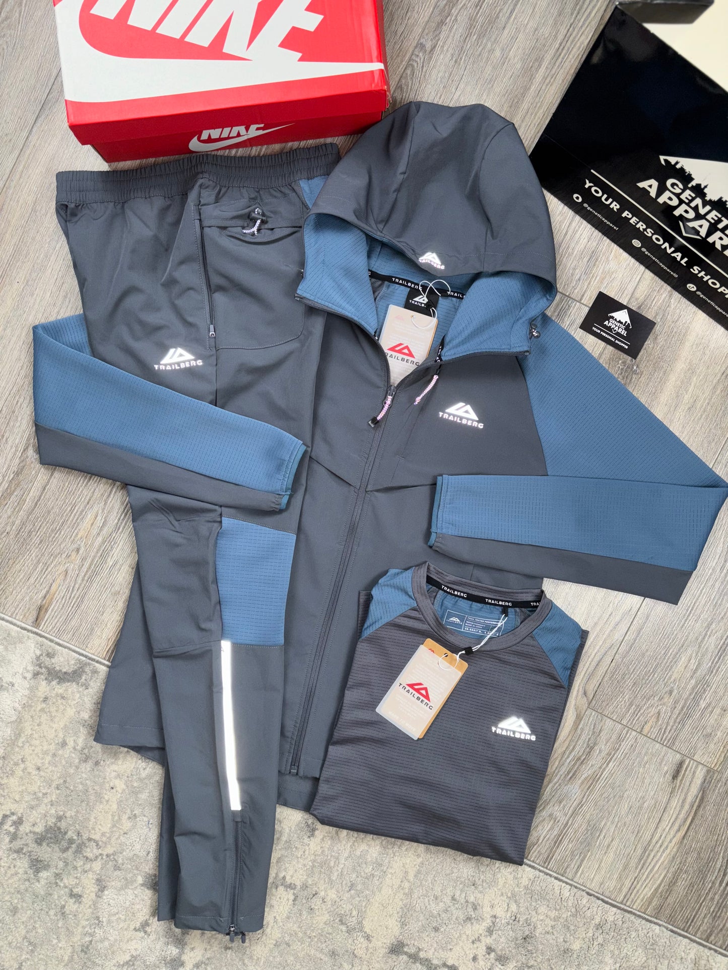 Trailberg 3-Piece ‘Rapid’ Tracksuit - ‘Navy/Grey’