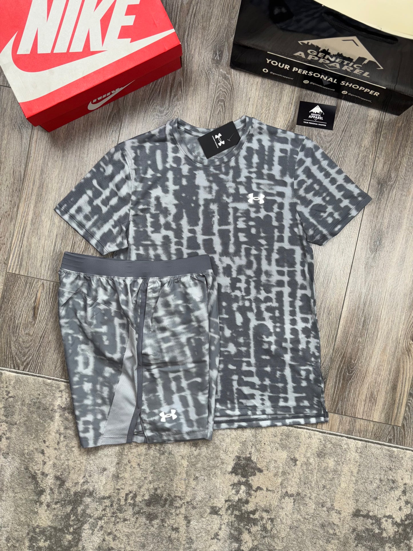 Under Armour Camo T-Shirt / Short Set - ‘Grey’