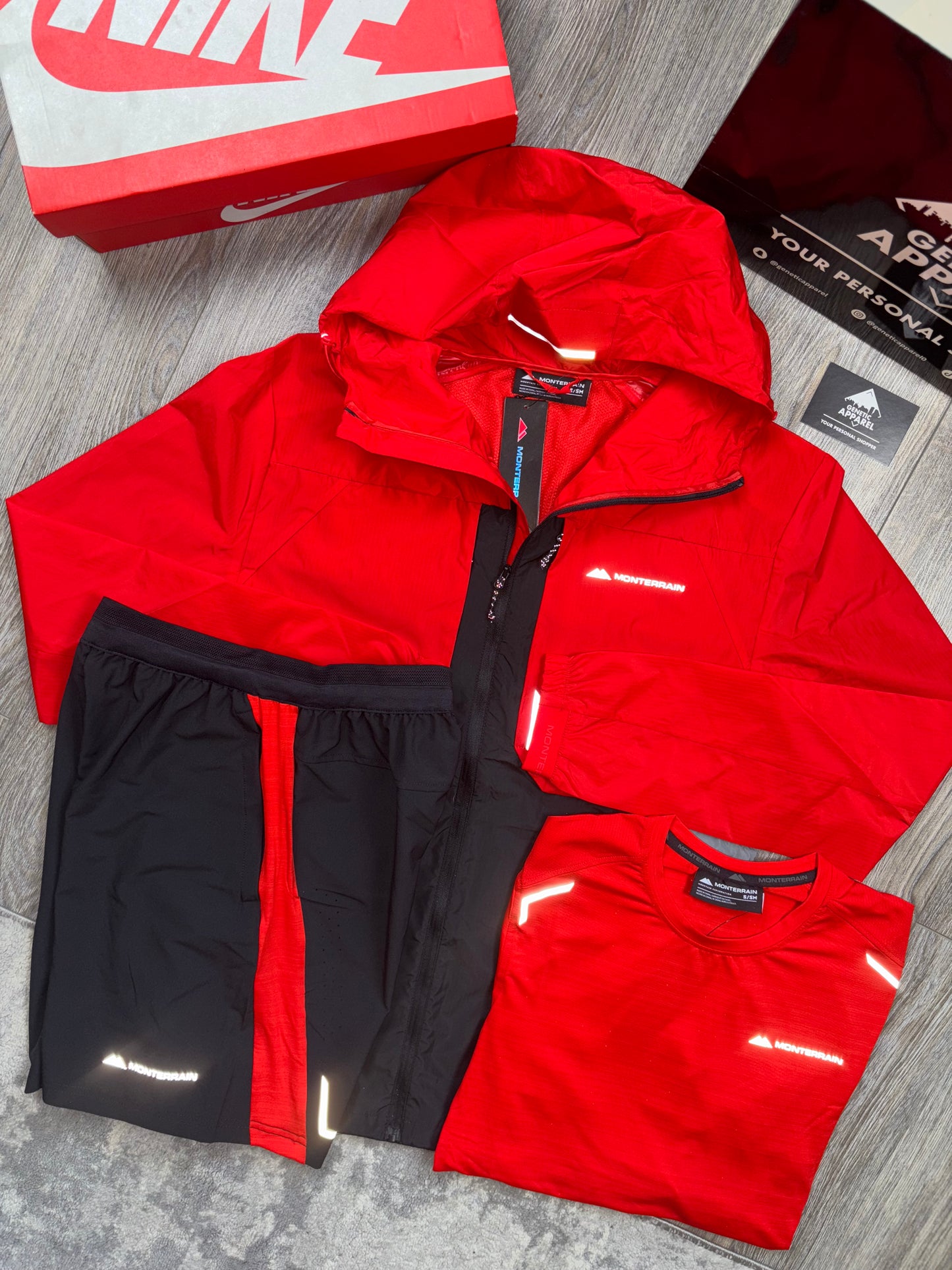 Monterrain 3-Piece Windrunner Set - ‘Black/Red’
