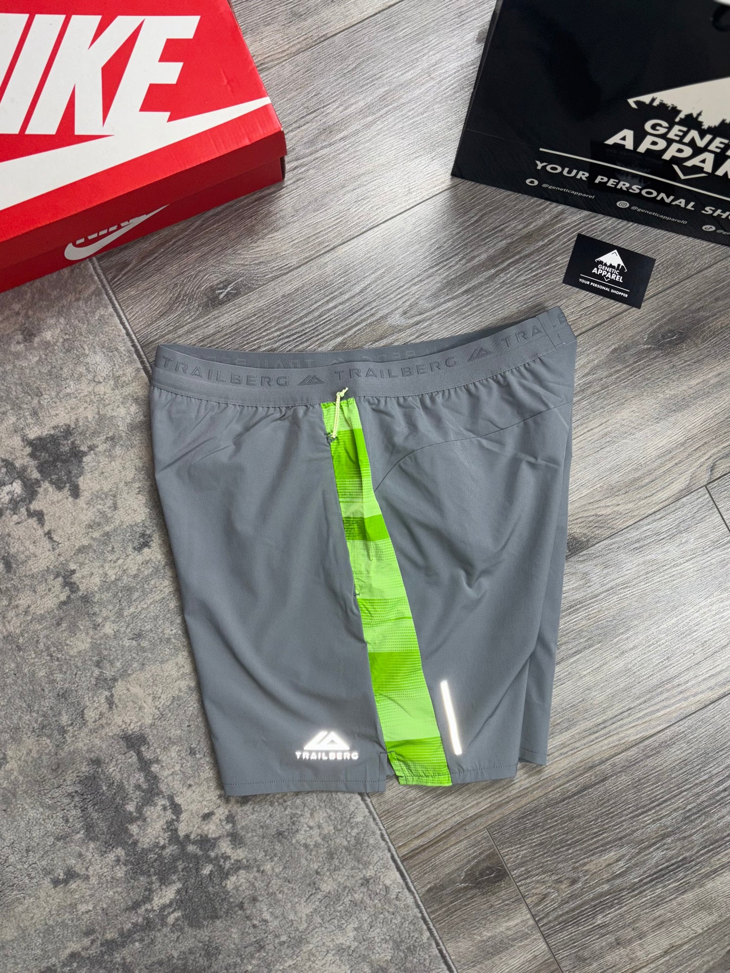 Trailberg Vertex T-Shirt / Short Set - ‘Lime/Grey’