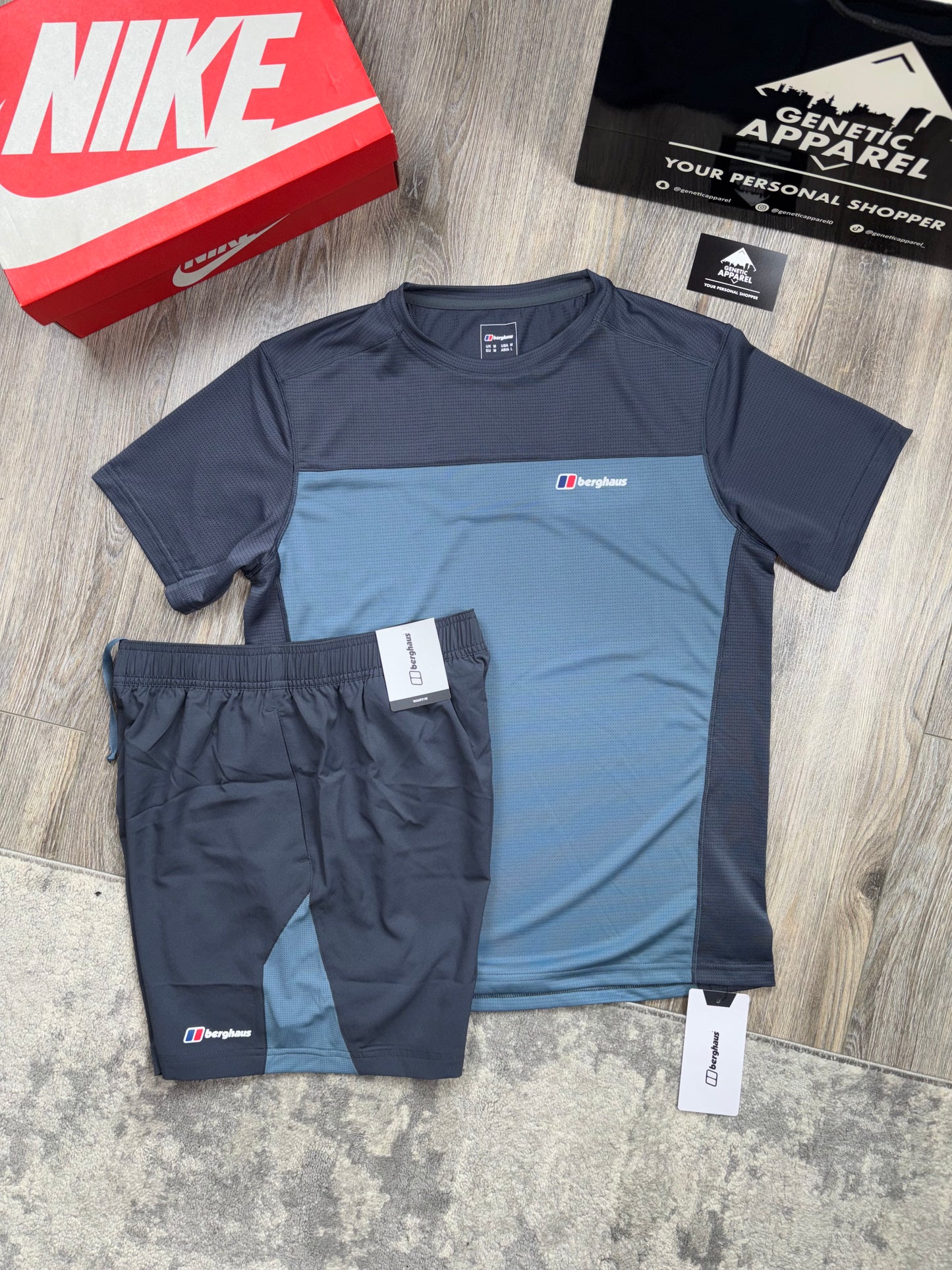 Berghaus T-Shirt/Short Set - ‘Slate Grey/Navy’