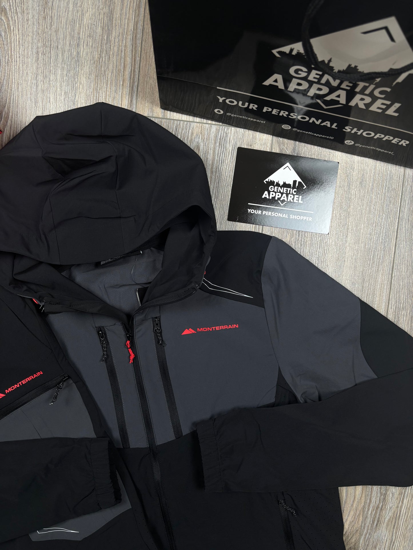 Monterrain Orbit Tracksuit - ‘Black/Grey/Red’