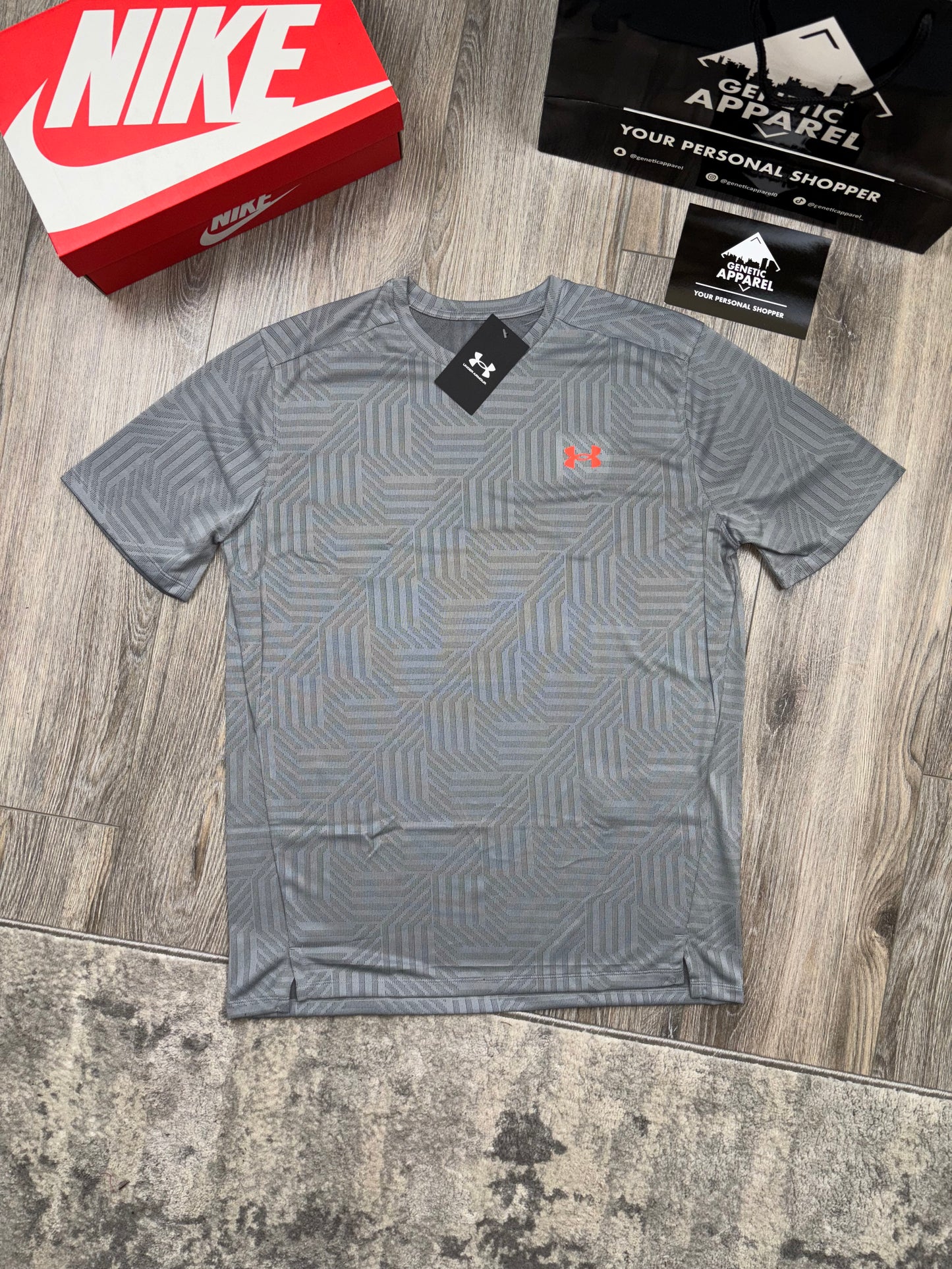 Under Armour G T-Shirt/Short Set - ‘Slate Grey/Orange’