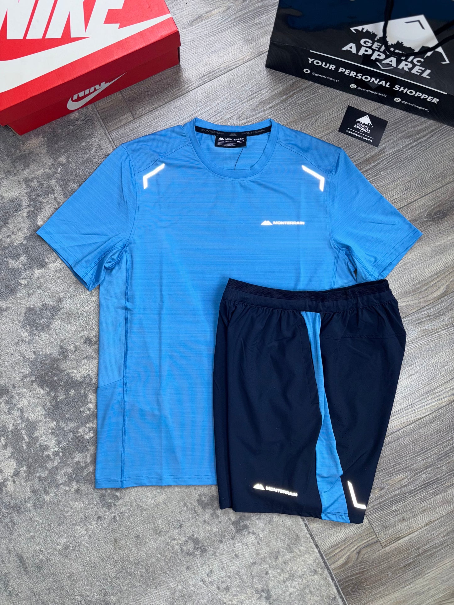 Monterrain Lyder T-Shirt / Short Set - ‘Navy / Blue’