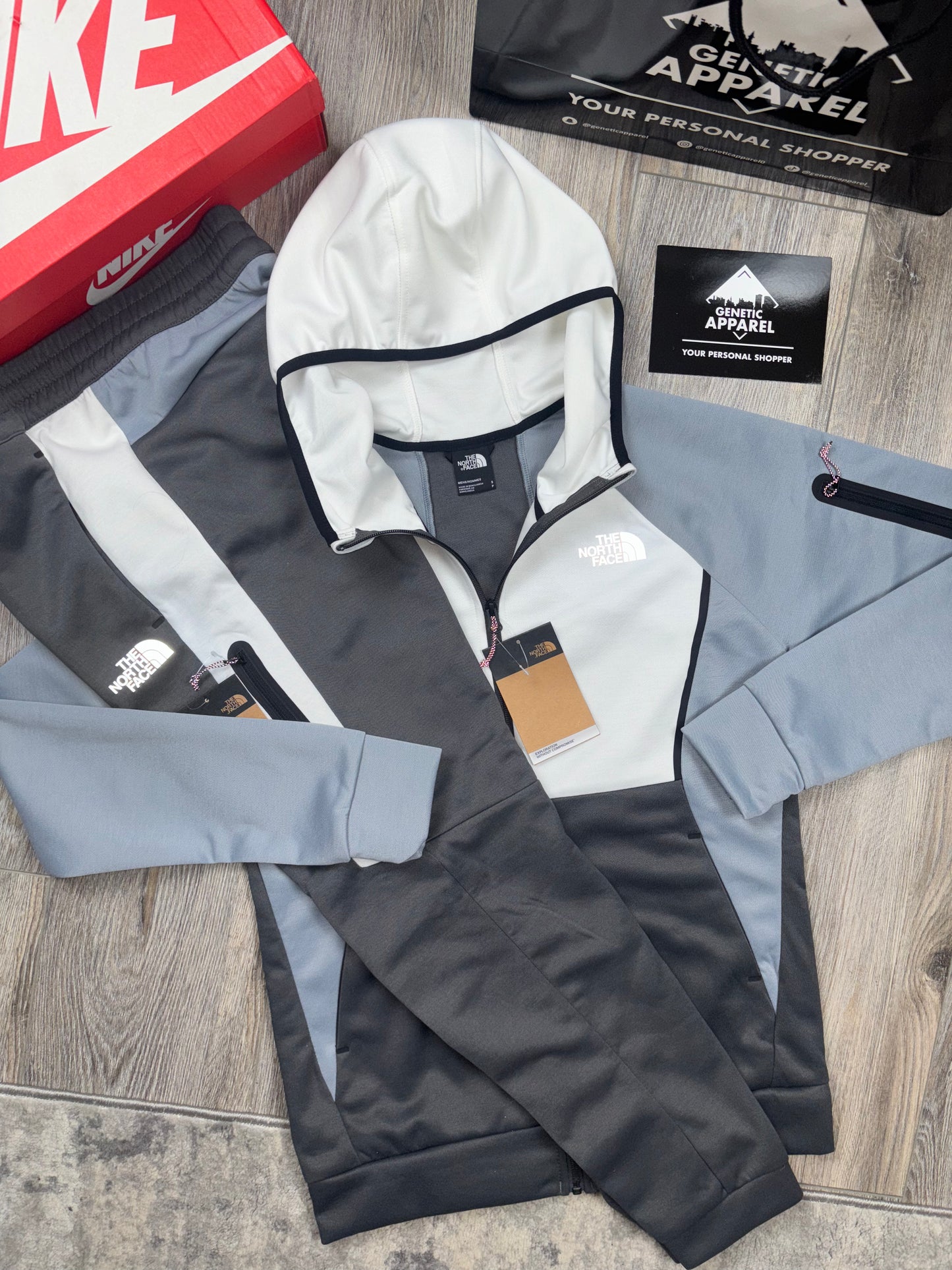 North Face Tech Tracksuit - ‘White/Slate Grey’