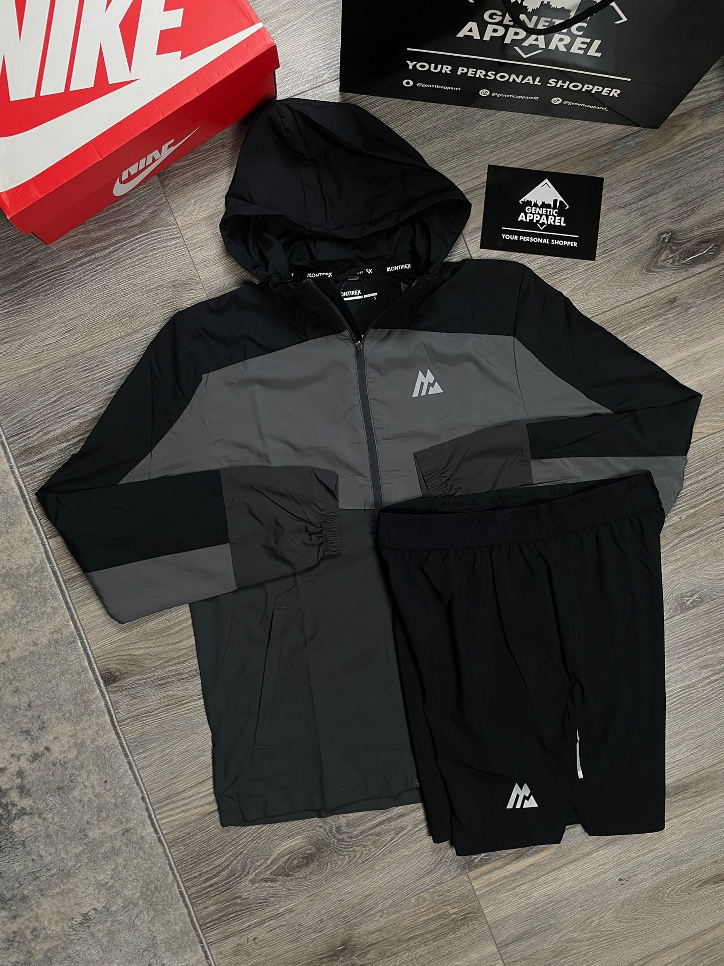 Montirex Windbreaker Set - ‘Black/Cement Grey’