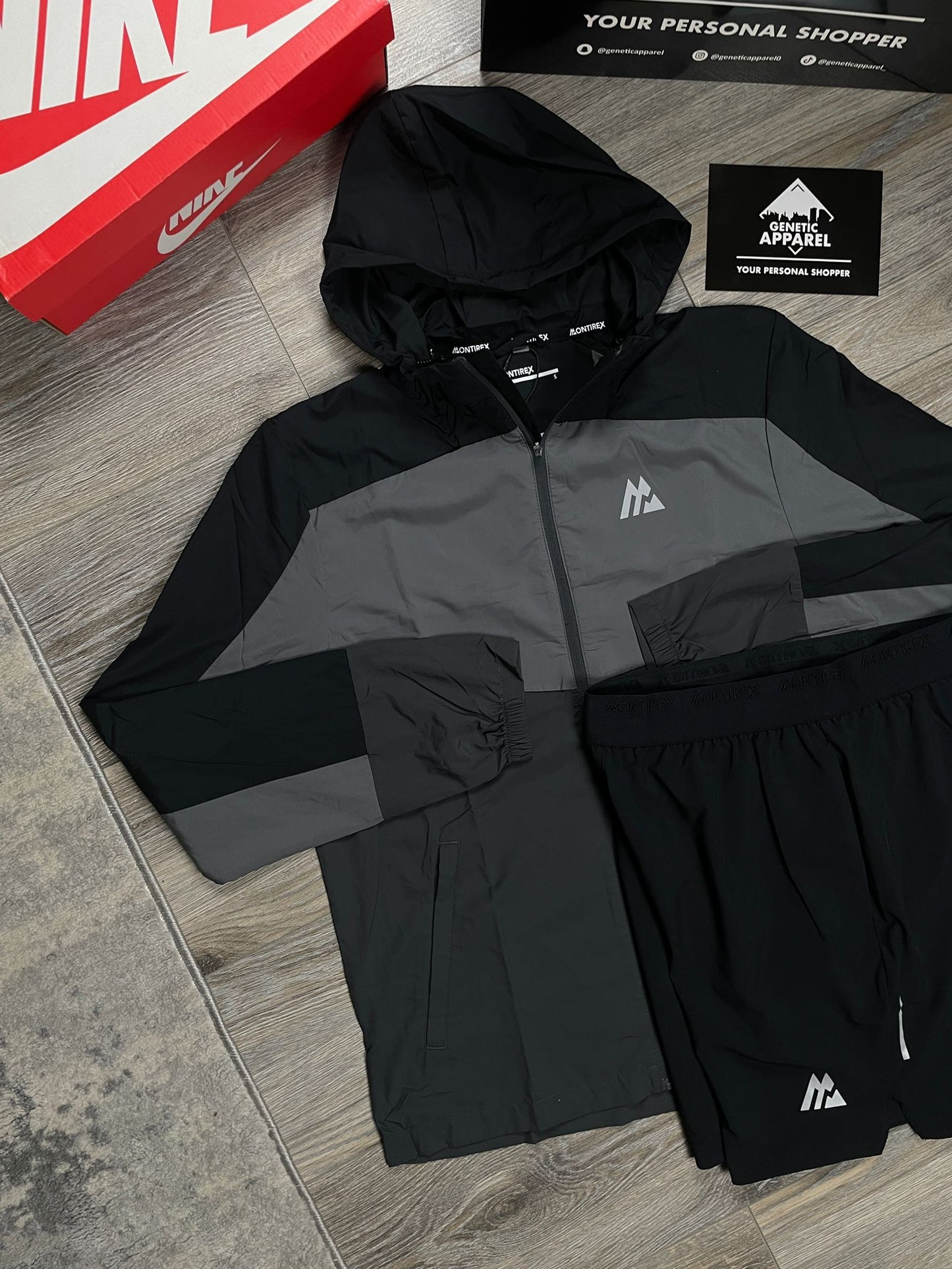 Montirex Windbreaker Set - ‘Black/Cement Grey’