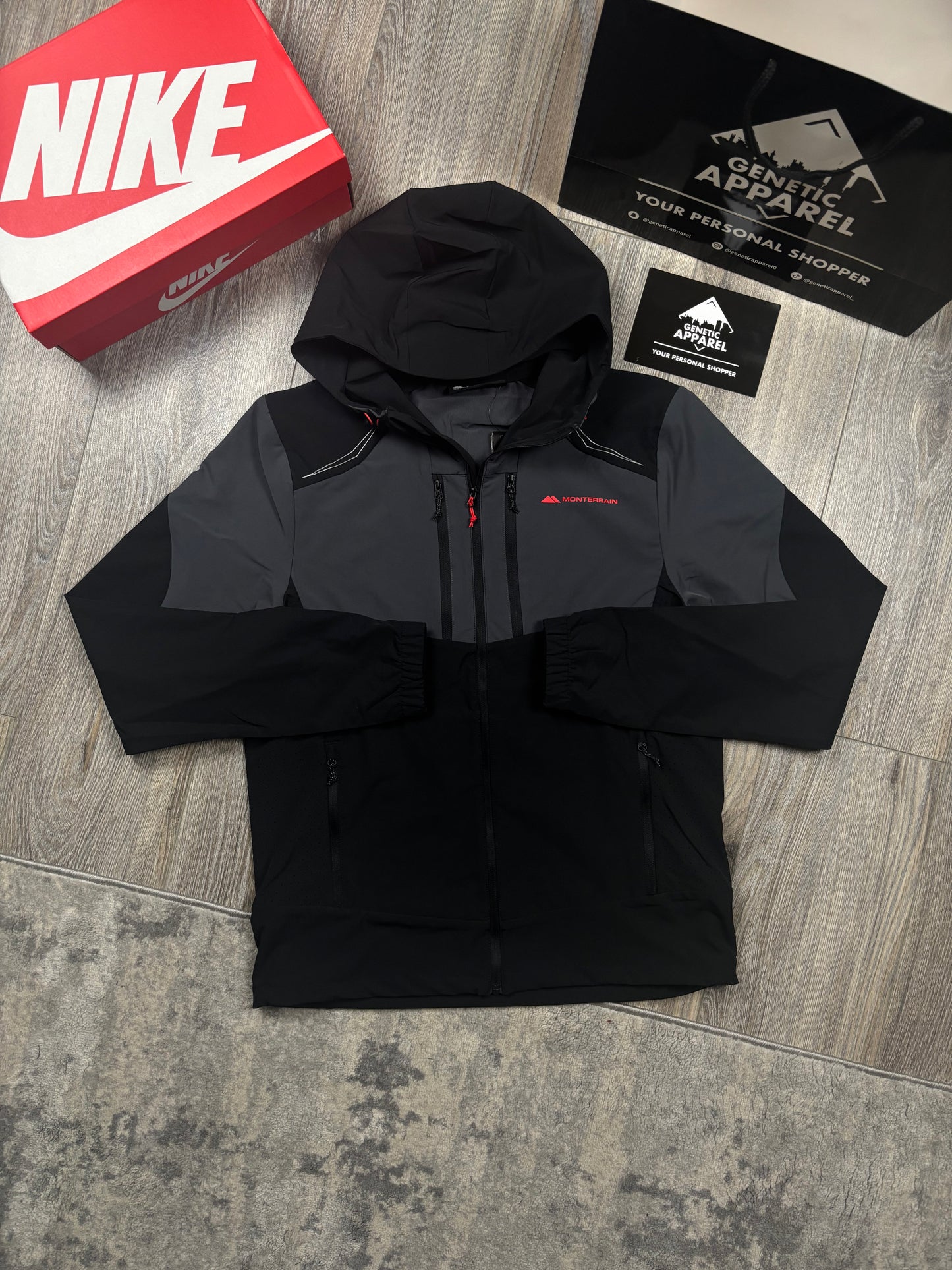 Monterrain Orbit Tracksuit - ‘Black/Grey/Red’
