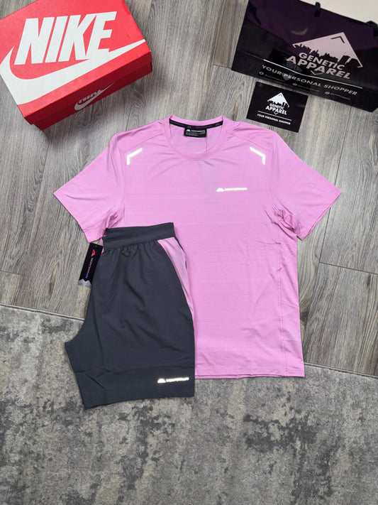 Monterrain T-Shirt/Short Set - Baby Pink/Grey’