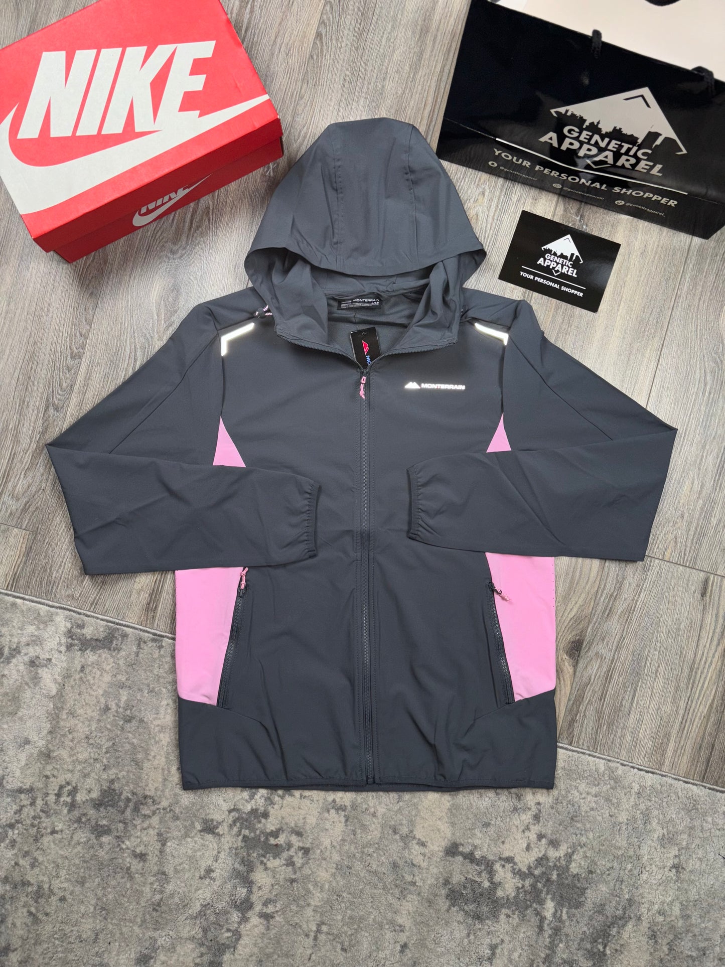 Monterrain Jacket/Short Set - ‘Baby Pink/Grey’