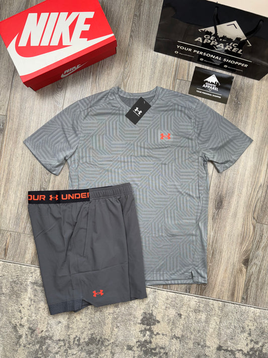 Under Armour G T-Shirt/Short Set - ‘Slate Grey/Orange’