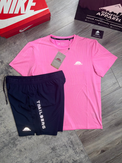 Trailberg Vertex T-Shirt / Short Set - ‘Pink/Navy’