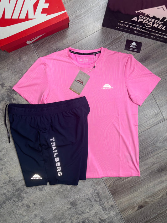Trailberg Vertex T-Shirt / Short Set - ‘Pink/Navy’