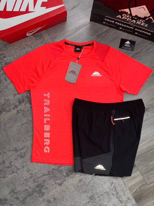 Trailberg Vertigo T-Shirt / Short Set - ‘Black / Red’