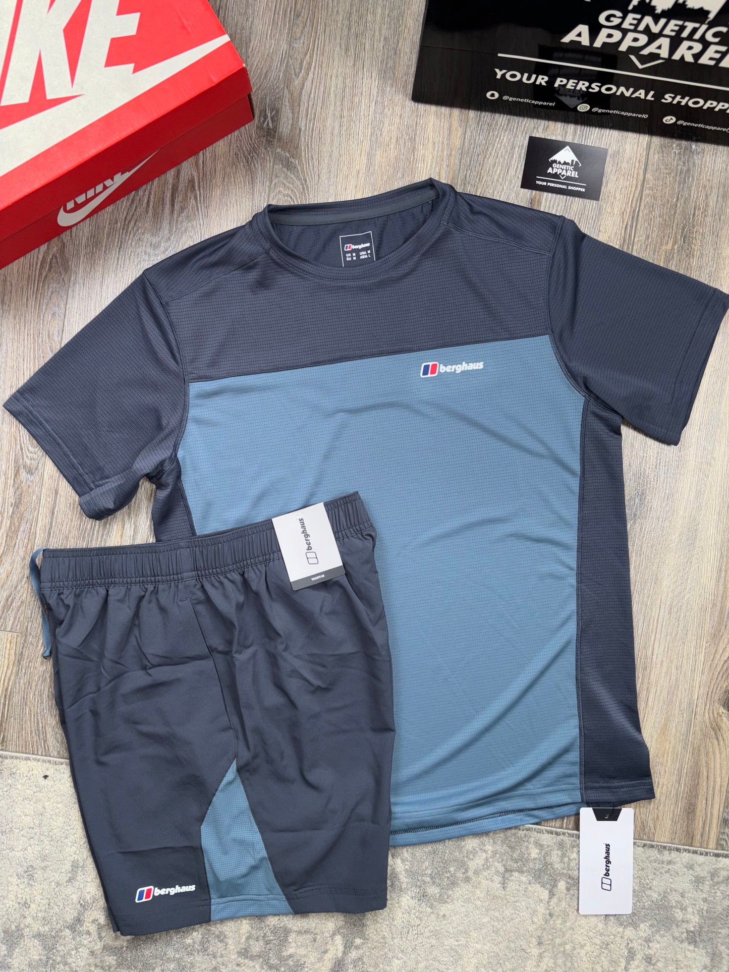 Berghaus T-Shirt/Short Set - ‘Slate Grey/Navy’