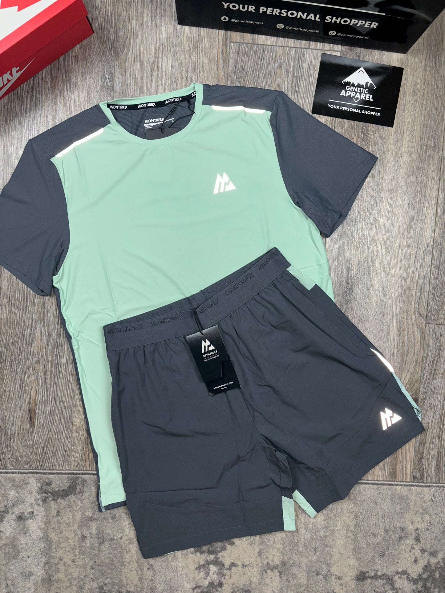 Montirex T-Shirt / Short Set - ‘Neon / Grey ‘