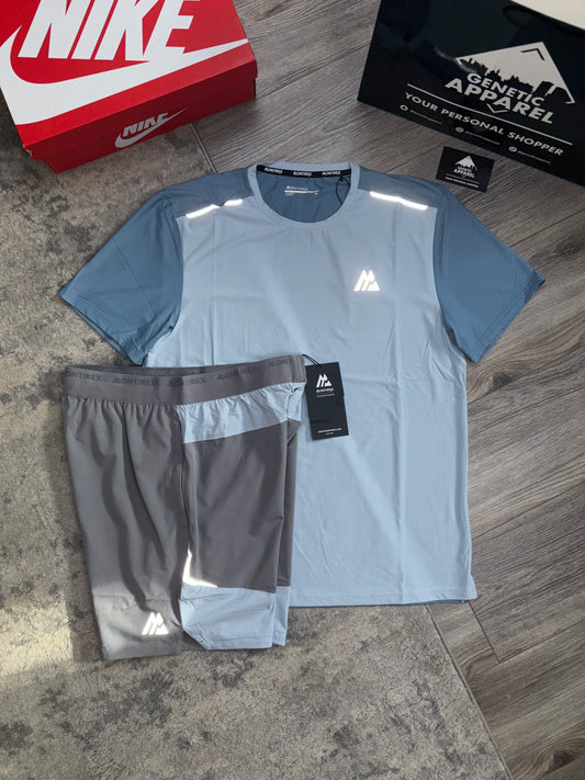 Montirex ‘Charge’ T-Shirt / Short Set - ‘Baby Blue / Grey’