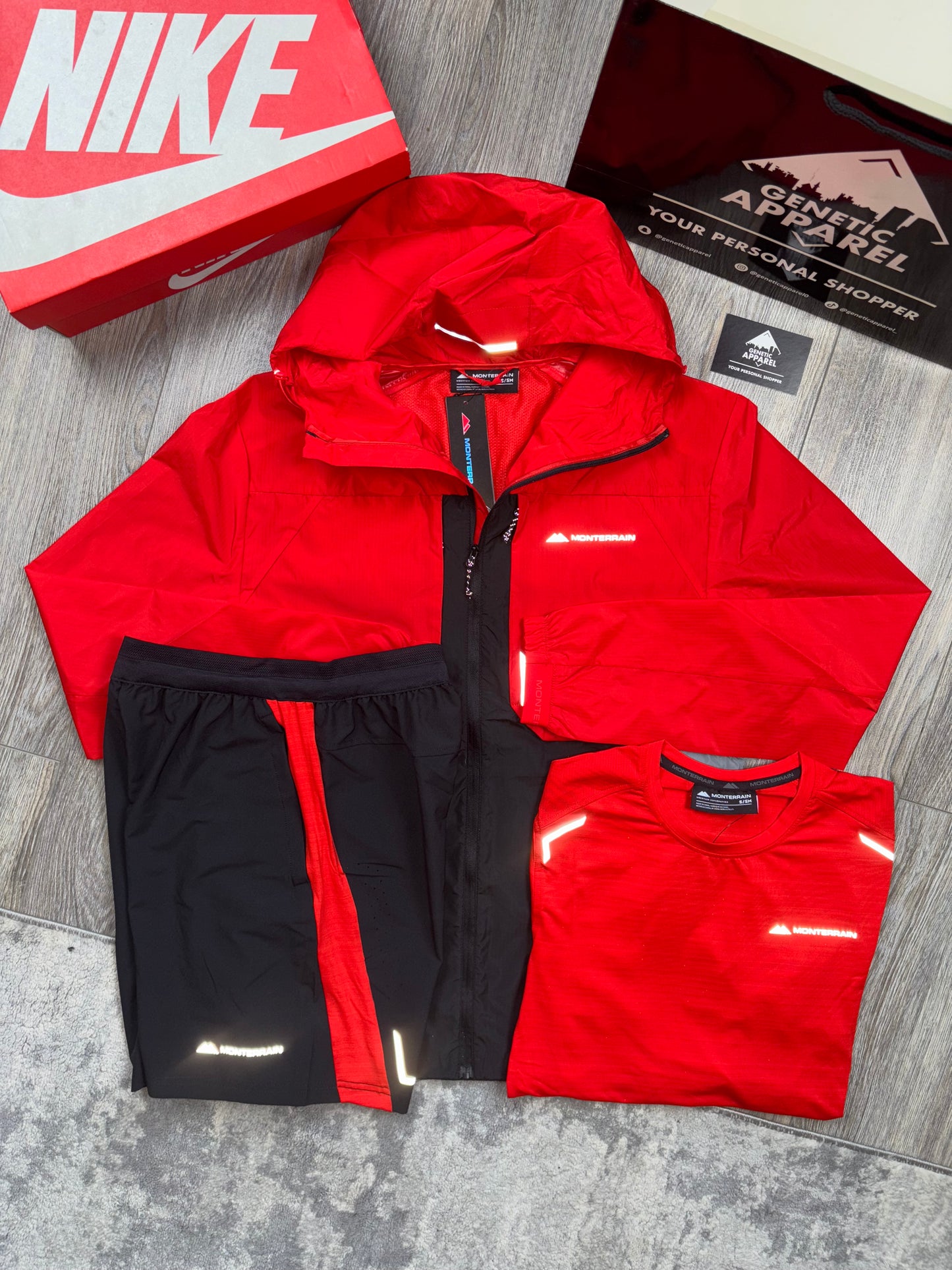 Monterrain 3-Piece Windrunner Set - ‘Black/Red’