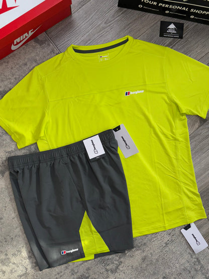 Berghaus T-Shirt / Short Set - ‘Lime / Grey’