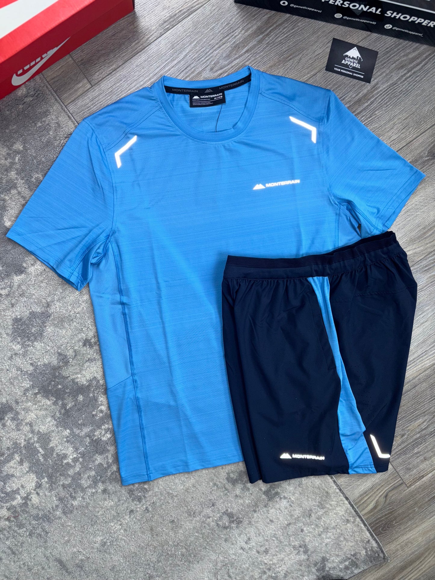 Monterrain Lyder T-Shirt / Short Set - ‘Navy / Blue’