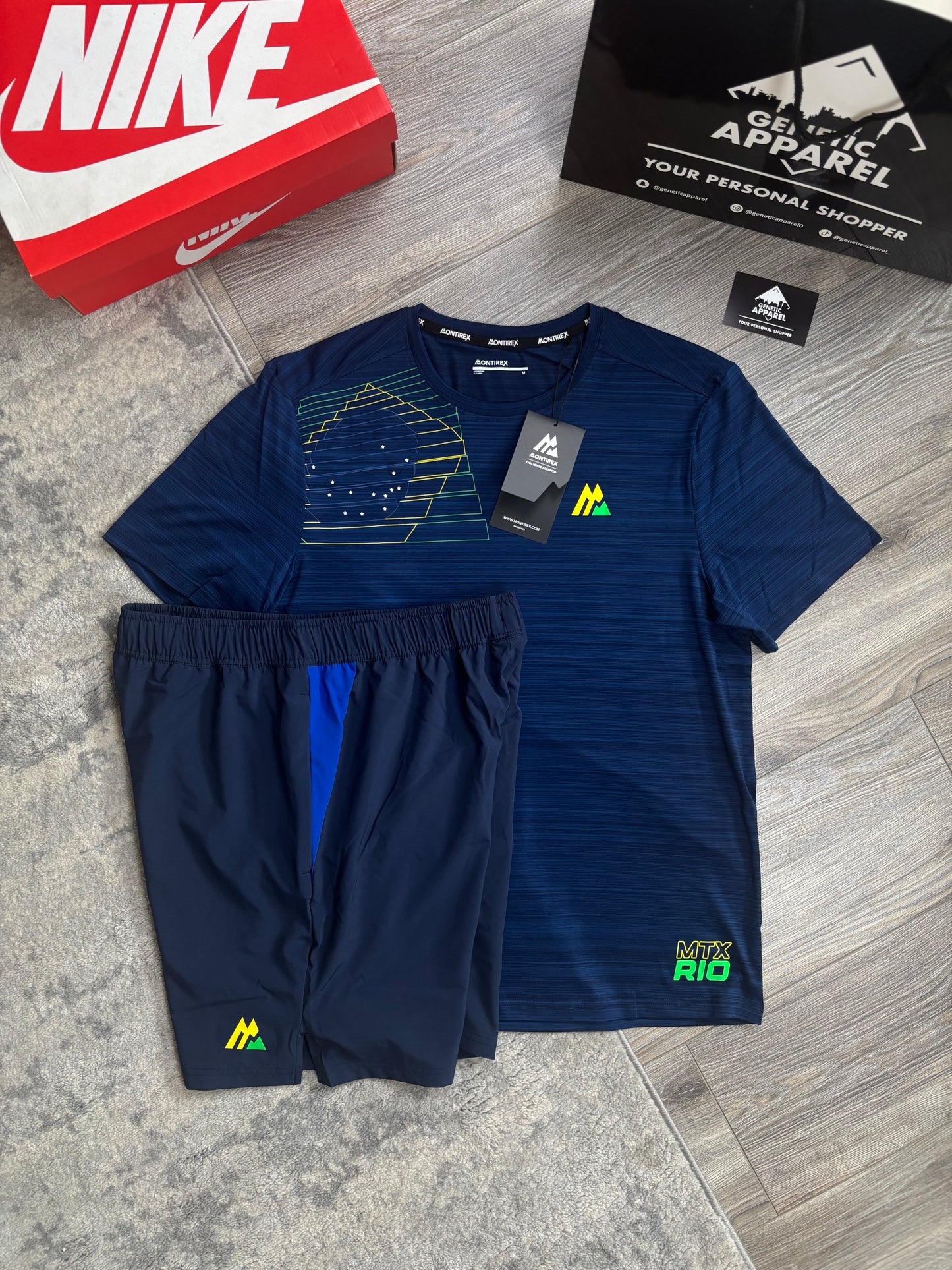Montirex De Janeiro T-Shirt / Short Set - ‘Navy / Blue’