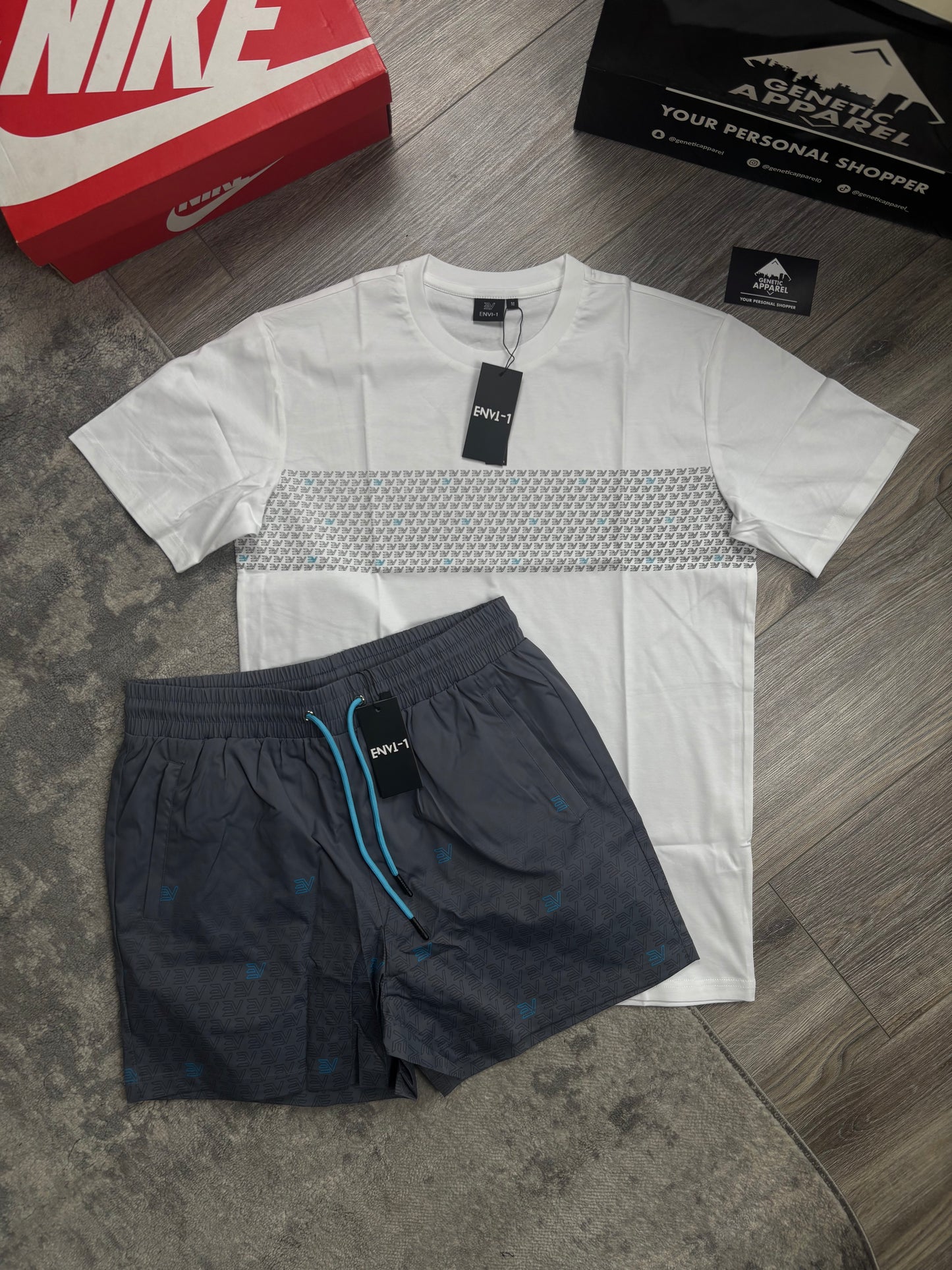 Envi-1 Monogram Summer Set - ‘ White/Baby Blue’