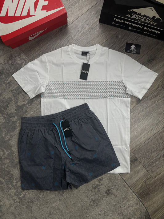 Envi-1 Monogram Summer Set - ‘ White/Baby Blue’
