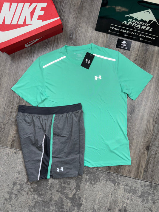 Under Armour T-Shirt/Short Set - ‘Mint/Grey’
