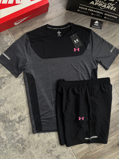 Under Armour Utility T-Shirt / Short Set - ‘Black / Pink’