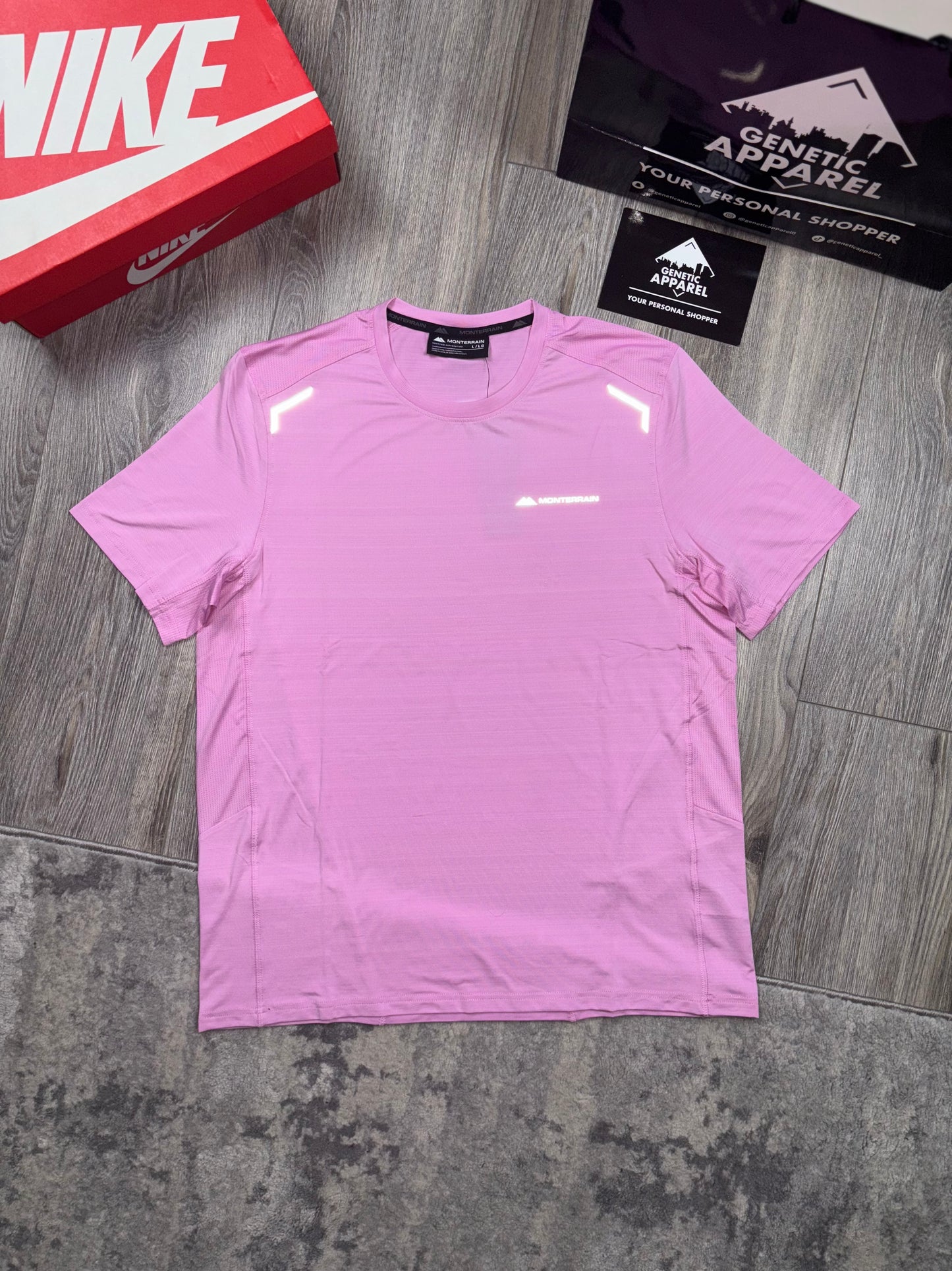 Monterrain T-Shirt/Short Set - Baby Pink/Grey’