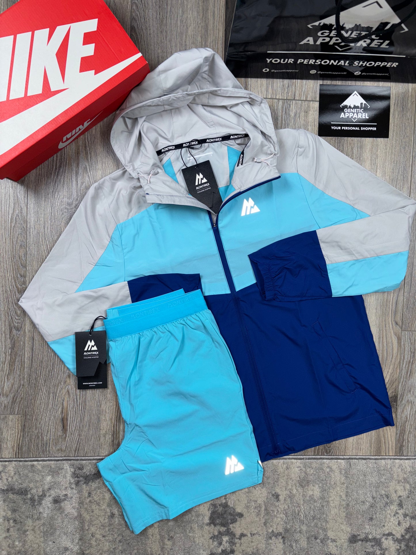 Montirex Jacket/Short Set - ‘Baby Blue/Grey’