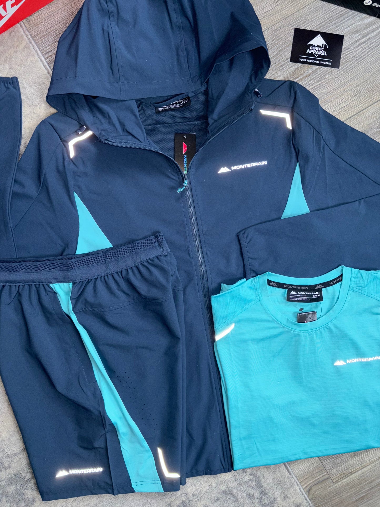 Monterrain 3-Piece Windrunner Set - ‘Navy/Turquoise’