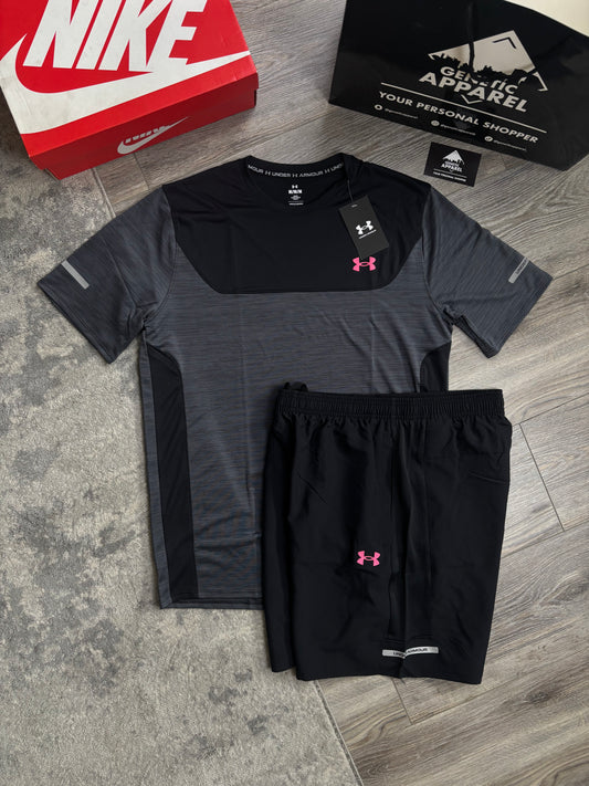 Under Armour Utility T-Shirt / Short Set - ‘Black / Pink’