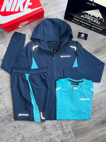 Monterrain 3-Piece Windrunner Set - ‘Navy/Turquoise’