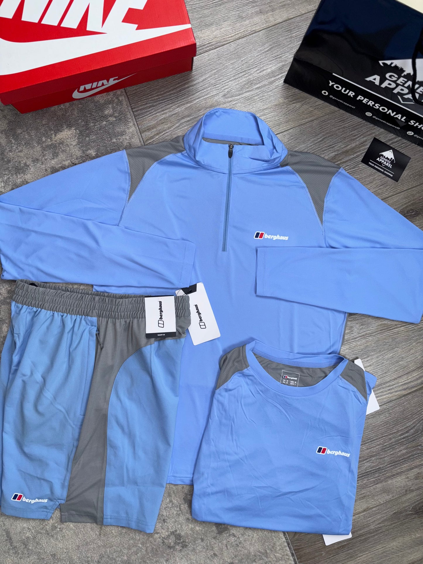 Berghaus 3-Piece 1/4 Zip Set - ‘Aqua Blue’