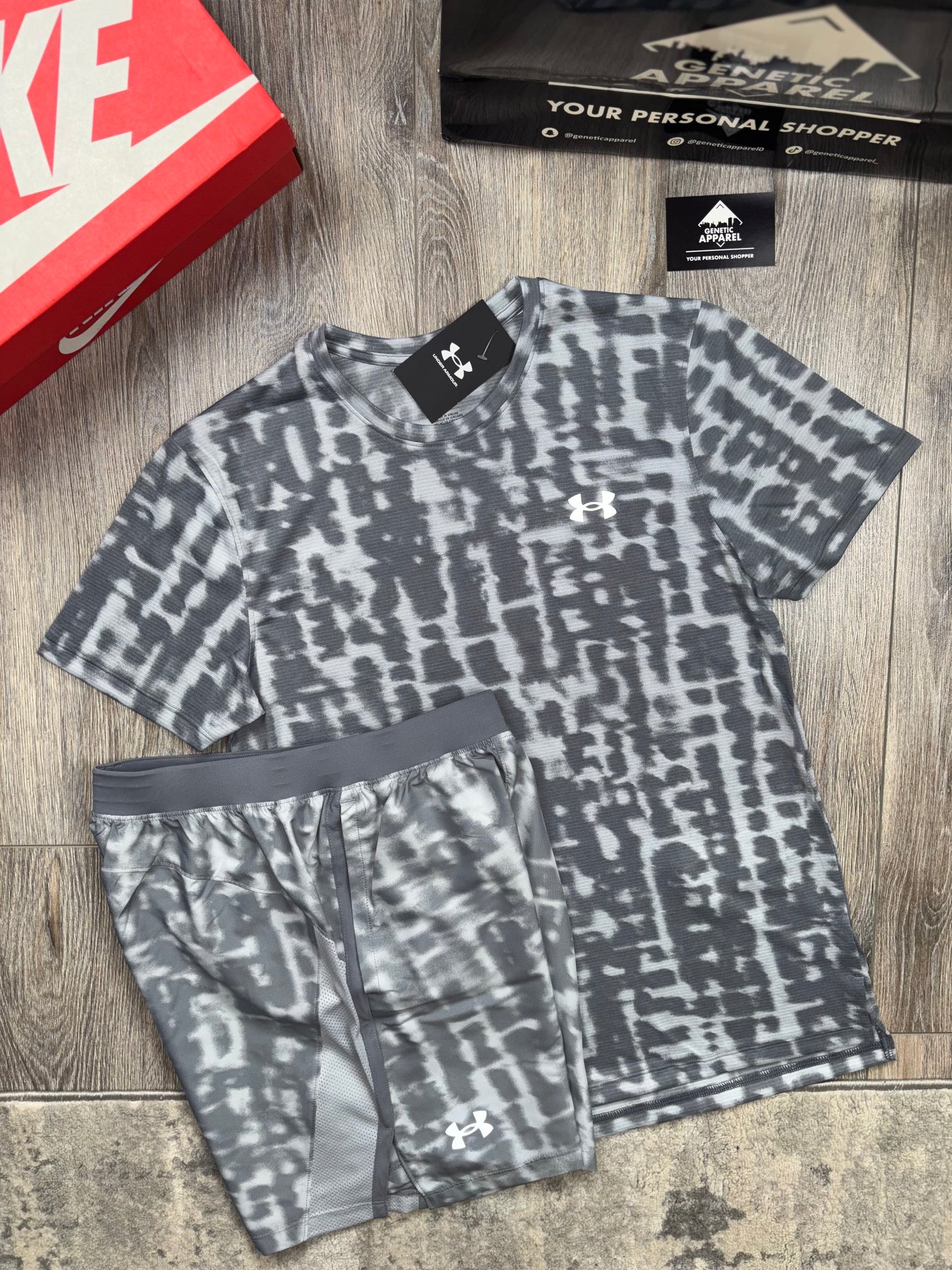 Under Armour Camo T-Shirt / Short Set - ‘Grey’