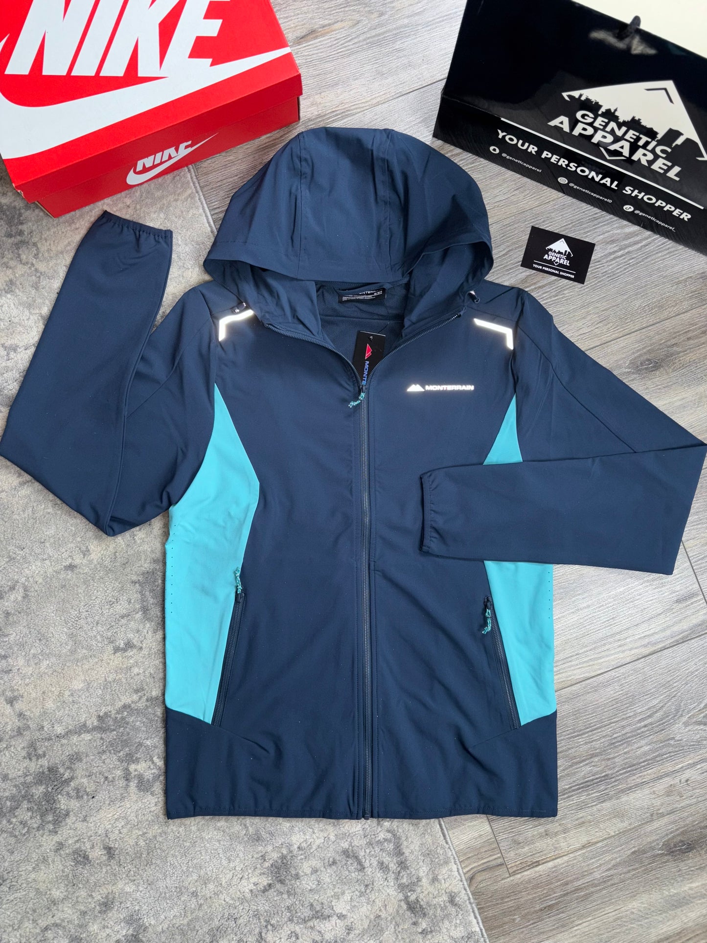 Monterrain 3-Piece Windrunner Set - ‘Navy/Turquoise’
