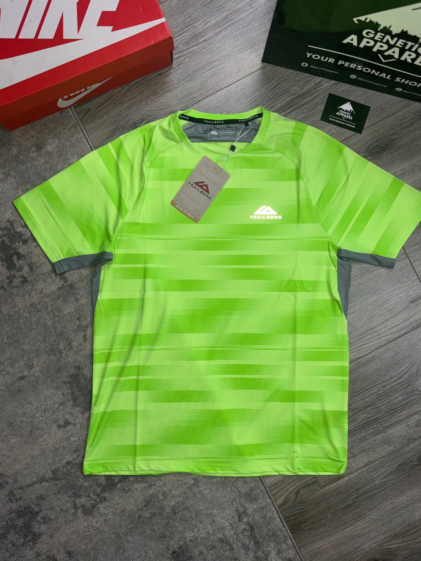 Trailberg Vertex T-Shirt / Short Set - ‘Lime/Grey’