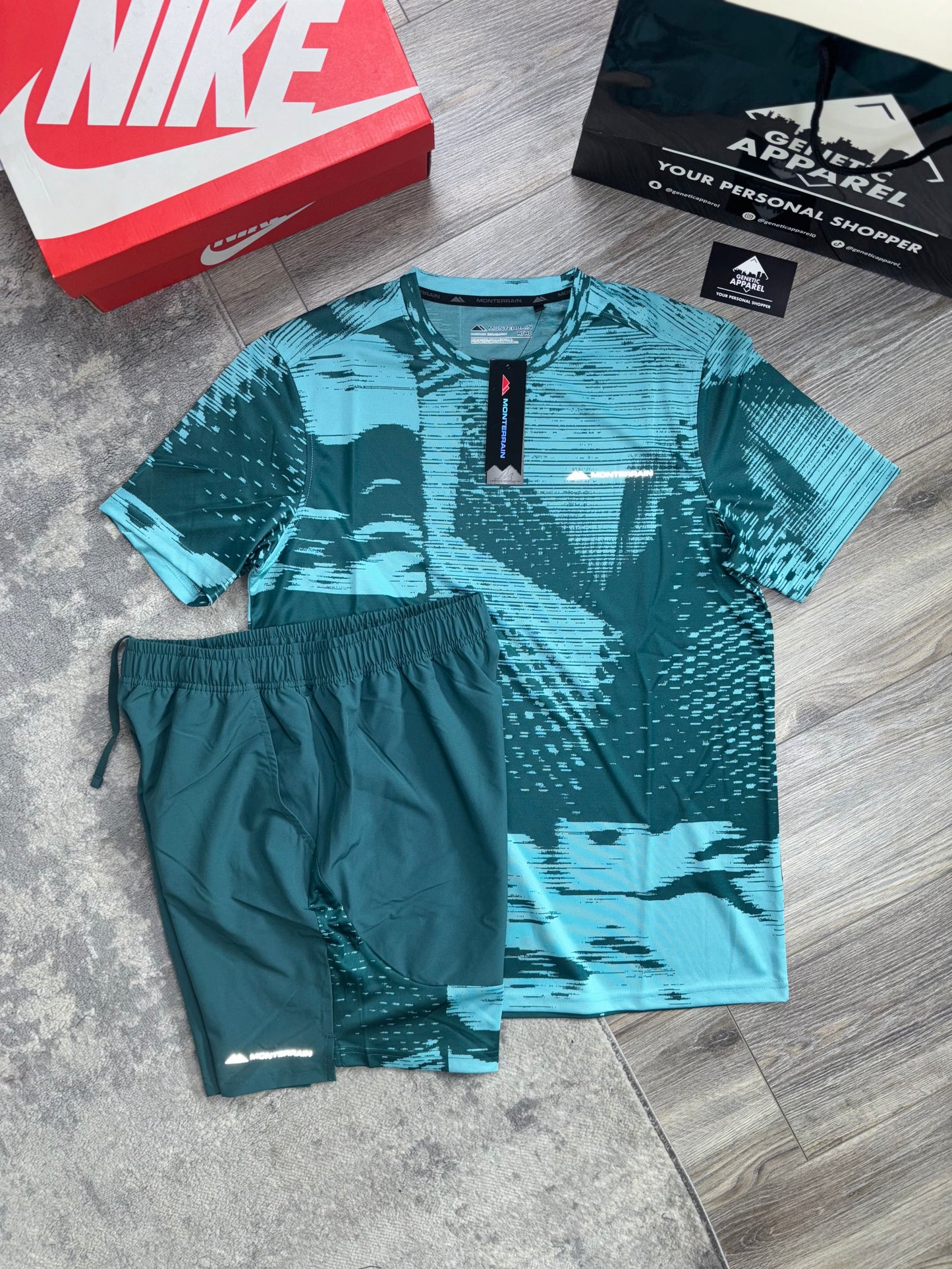 Monterrain Utility T-Shirt / Short Set - ‘ Turquoise ‘