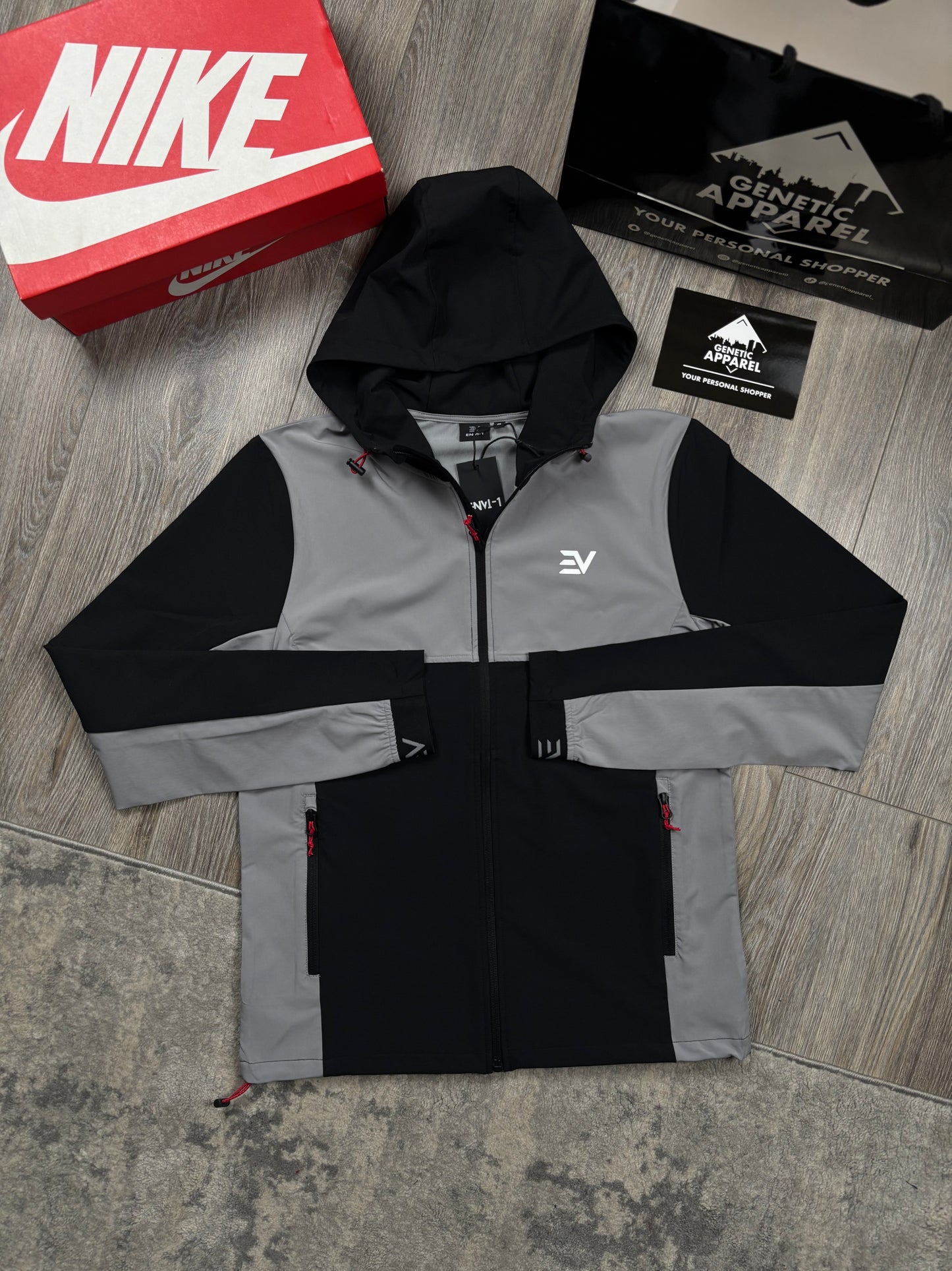 Envi-1 Dynamic Tracksuit - ‘Black/Grey/Red’