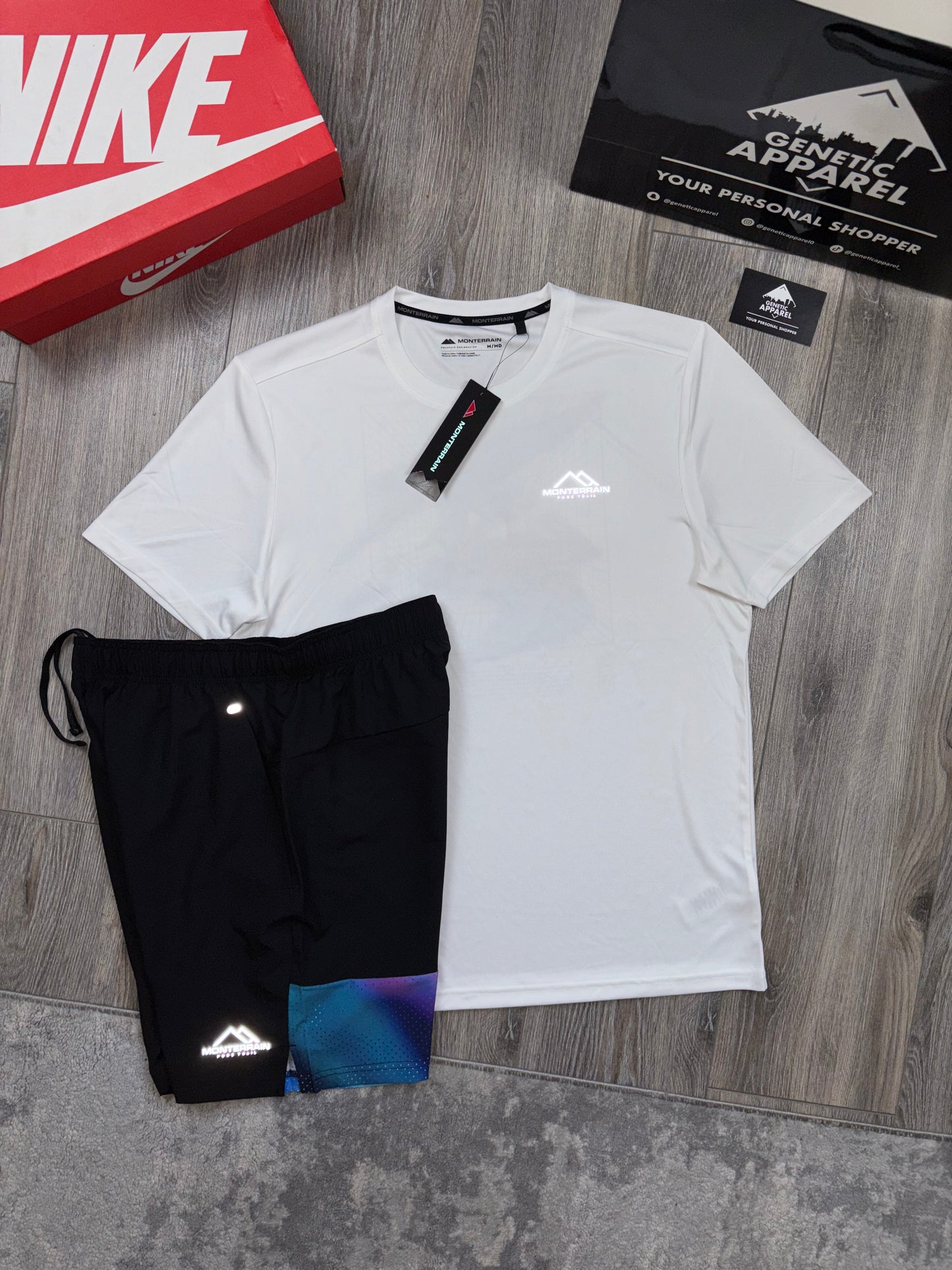 Monterrain T-Shirt / Short Illusion - ‘Black / White / Purple’