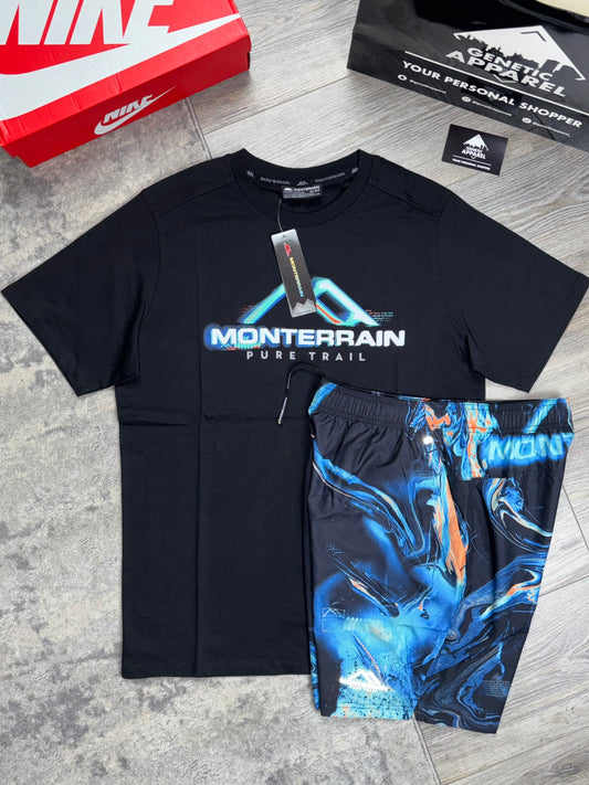 Monterrain Galaxy T-Shirt / Short Set - ‘Navy/Pink’