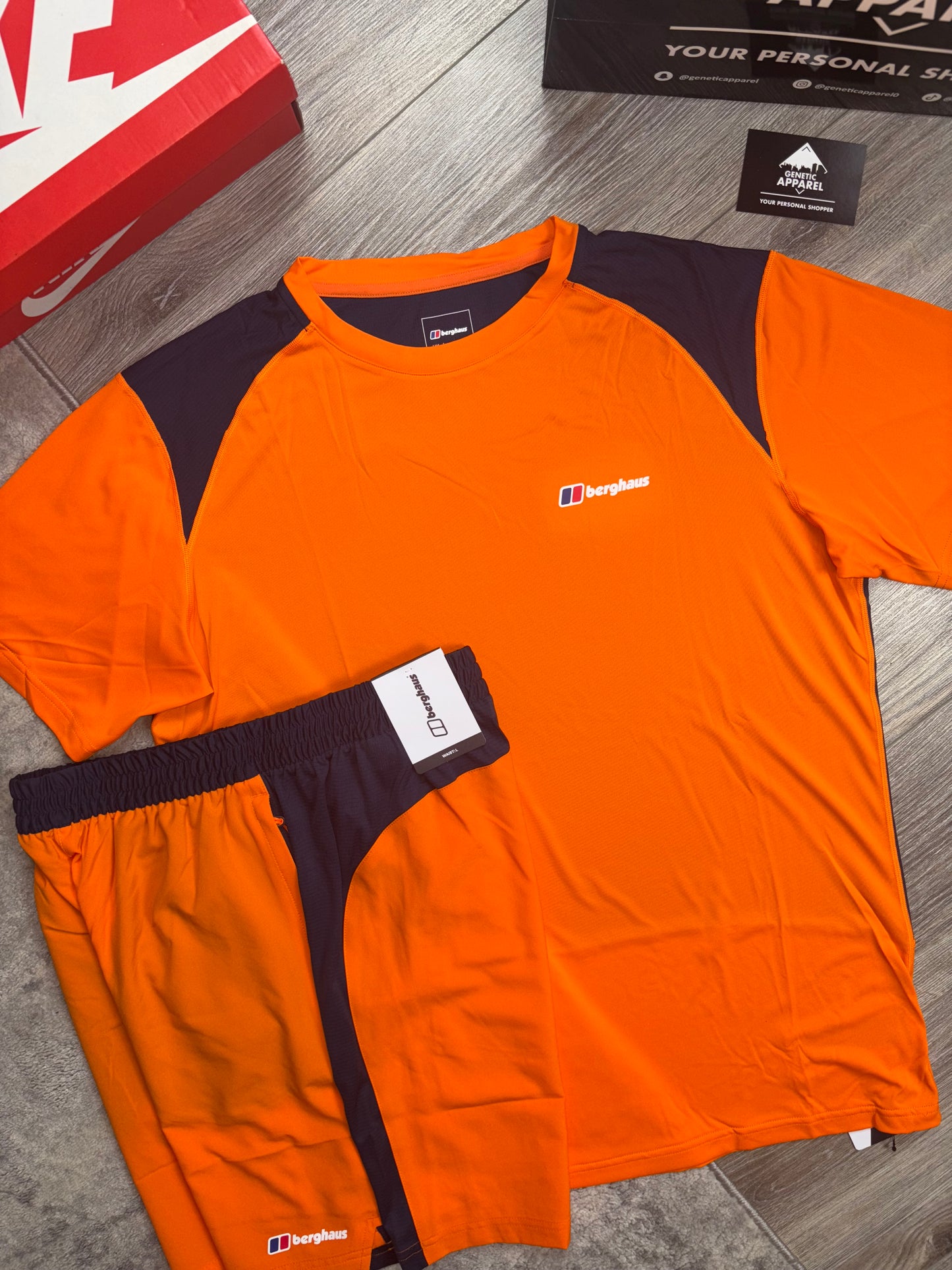 Berghaus Hybrid T-Shirt / Short Set - ‘Orange/Navy’