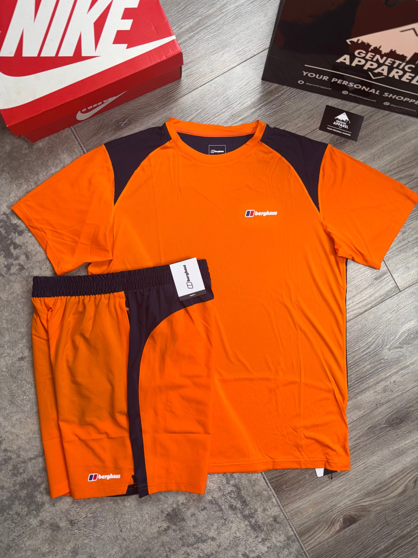 Berghaus Hybrid T-Shirt / Short Set - ‘Orange/Navy’
