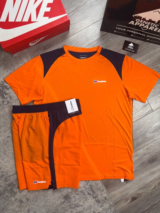 Berghaus Hybrid T-Shirt / Short Set - ‘Orange/Navy’