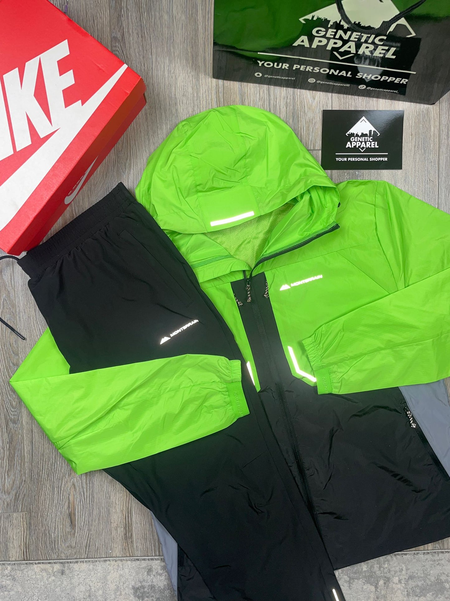Monterrain Windrunner Tracksuit - ‘Lime/Black’