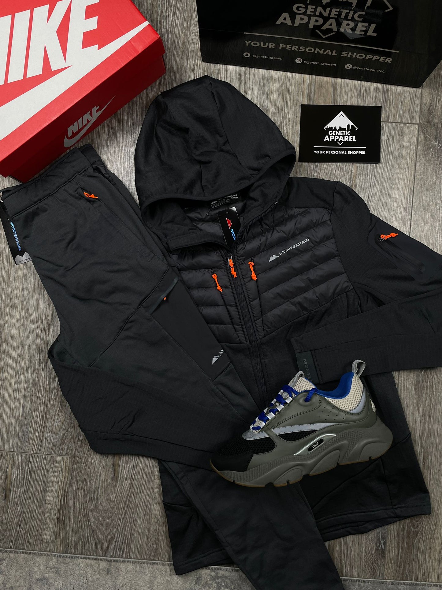 Monterrain Hybrid Tracksuit - ‘Grey/Orange’