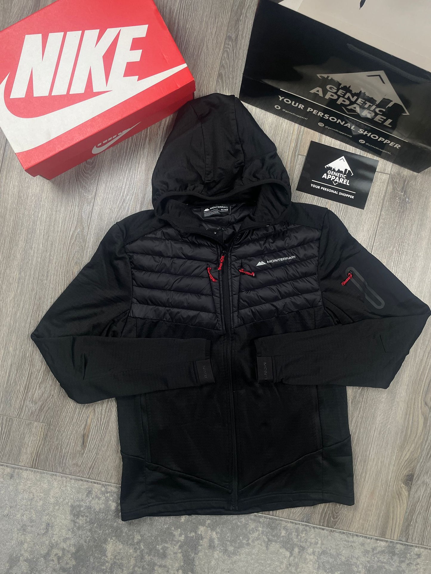 Monterrain Hybrid Tracksuit - ‘Black/Red’