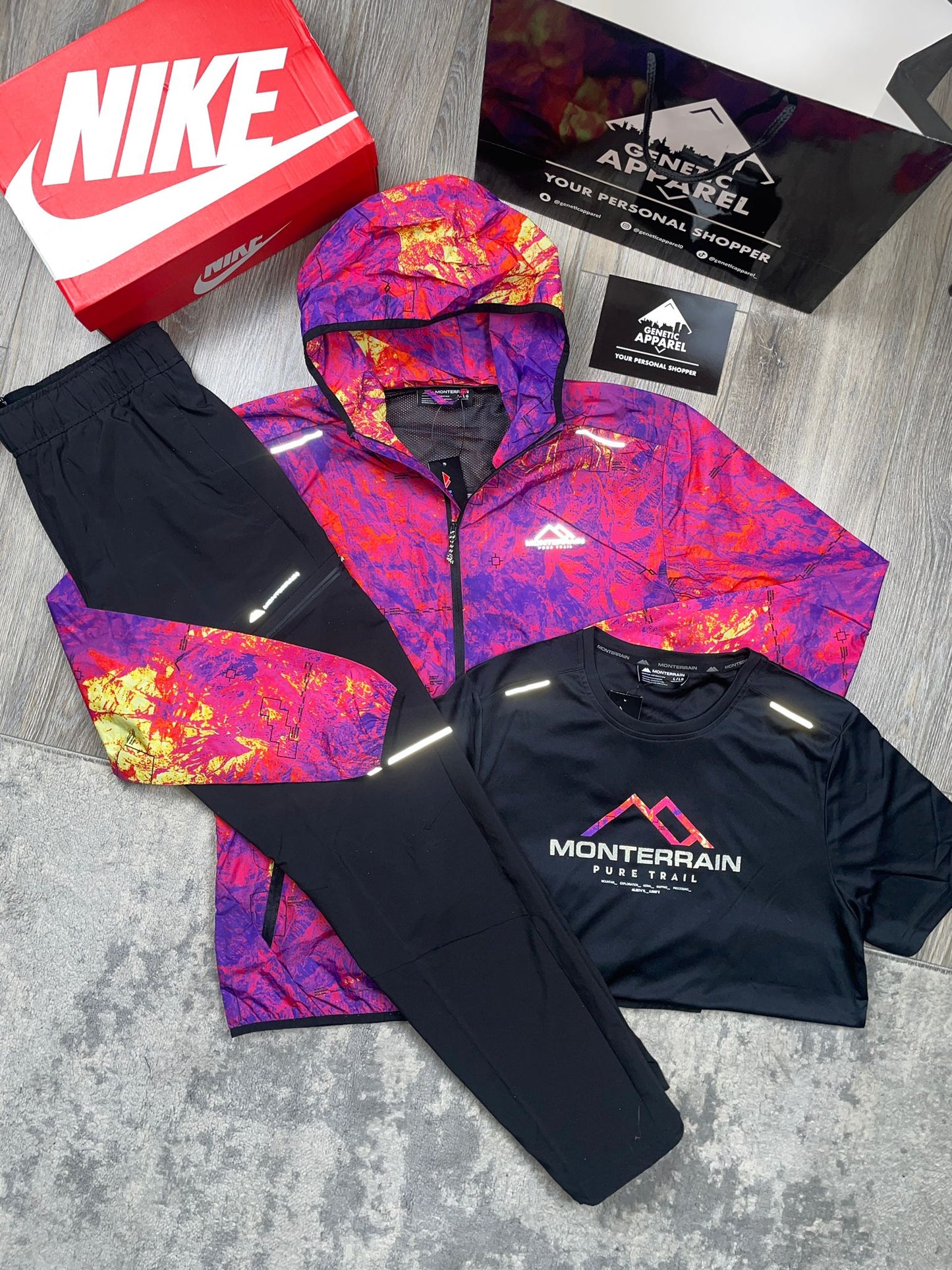 Monterrain 3-Piece Illusion Tracksuit - ‘Candy Pink/Black’