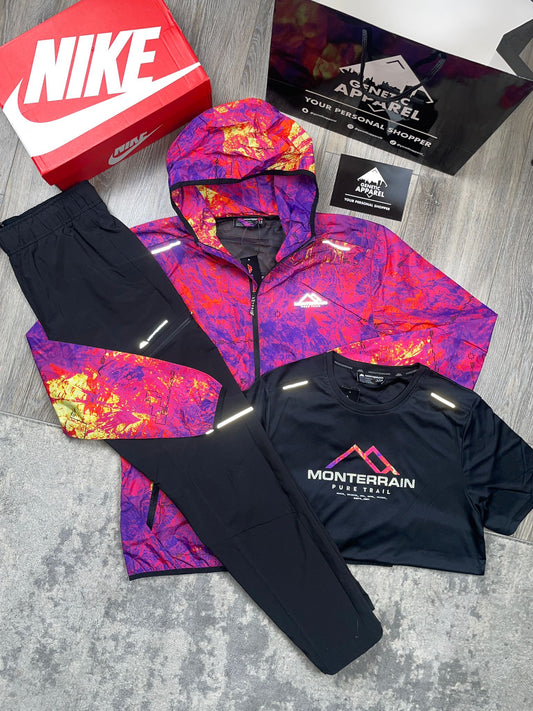 Monterrain 3-Piece Illusion Tracksuit - ‘Candy Pink/Black’